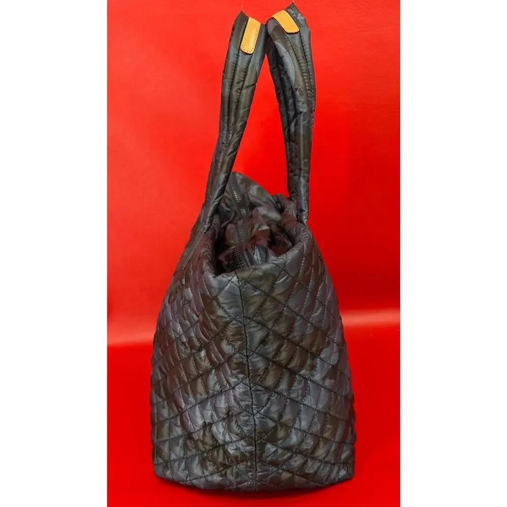 MZ Wallace Metro Blue Camo Travel Quilted Tote Bag With Matching Pouch Excellent - Picture 5 of 16